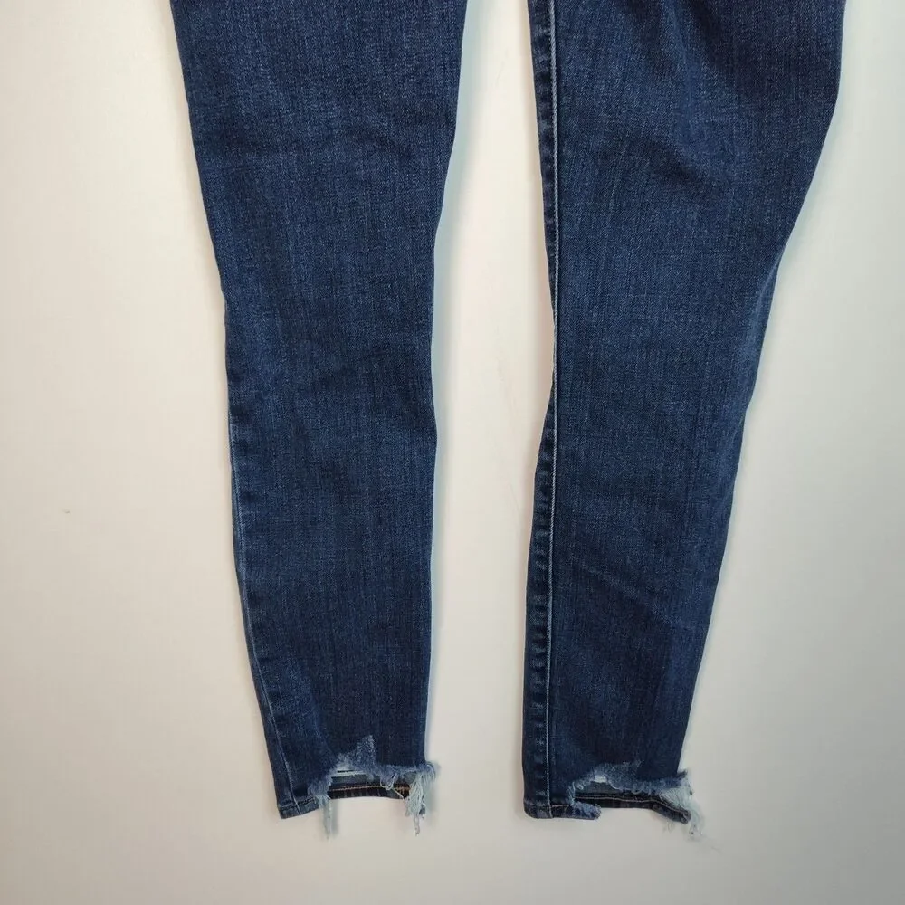 Lucky Brand Stella Skinny Cropped Women's Jeans, Size 2‎ / 26, Distressed, Blue